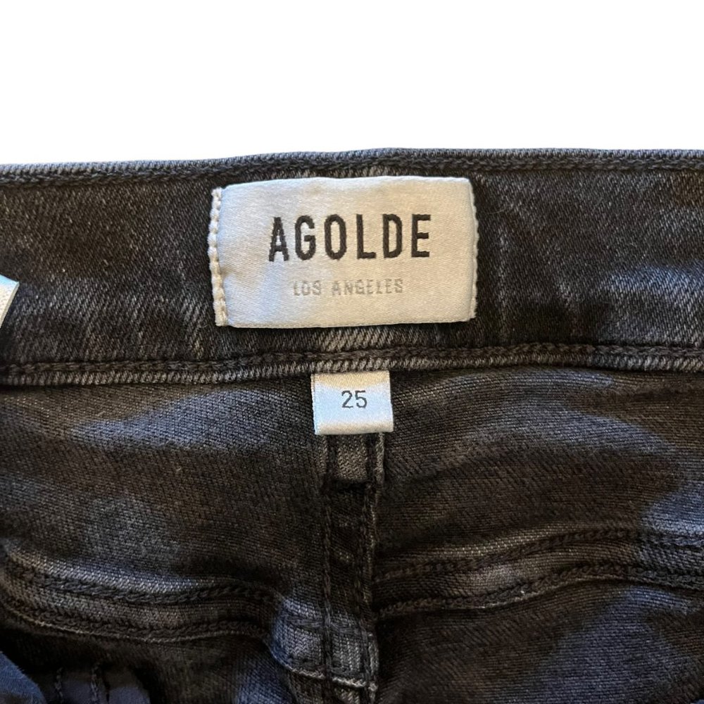 Agolde Sophie Mid Rise Skinny Ankle Jean - Black - Size 25 - Picture 4 of 14